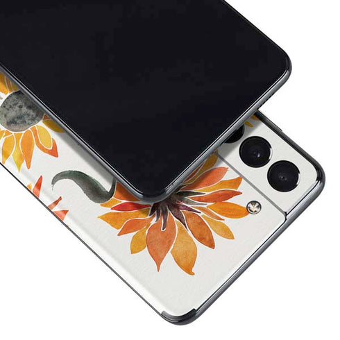Cat Coq Yellow Sunflower Galaxy S21 5G Skin