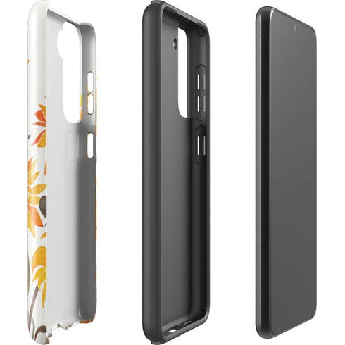 Cat Coq Yellow Sunflower Galaxy S21 FE Pro Case