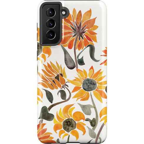 Cat Coq Yellow Sunflower Galaxy S21 Plus 5G Pro Case