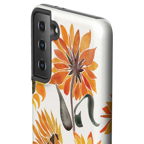 Cat Coq Yellow Sunflower Galaxy S21 Plus 5G Pro Case