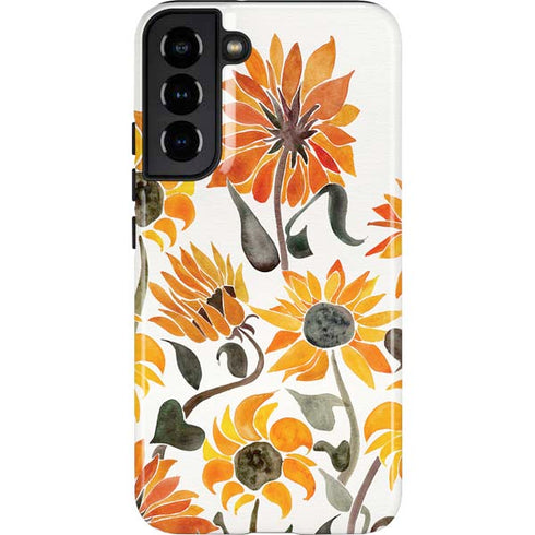 Cat Coq Yellow Sunflower Galaxy S22 Plus Pro Case