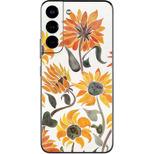 Cat Coq Yellow Sunflower Galaxy S22 Skin