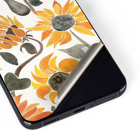 Cat Coq Yellow Sunflower Galaxy S22 Skin