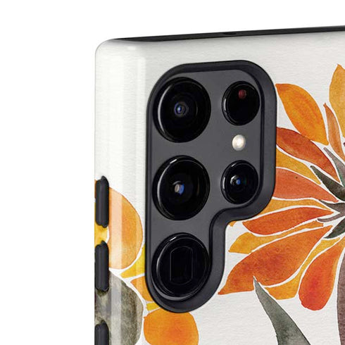 Cat Coq Yellow Sunflower Galaxy S22 Ultra Pro Case