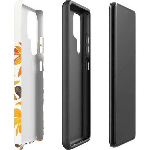 Cat Coq Yellow Sunflower Galaxy S22 Ultra Pro Case