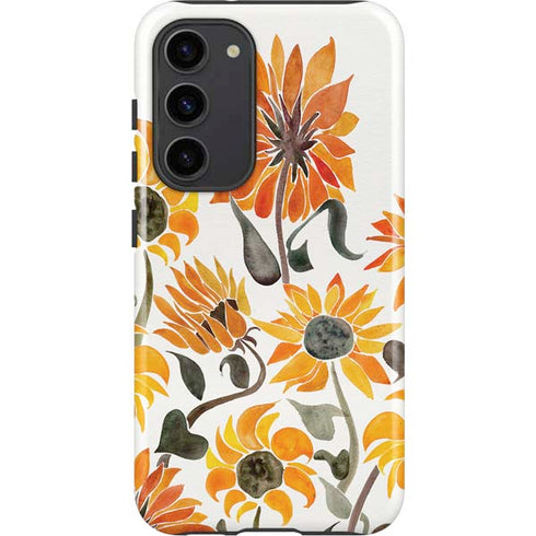 Cat Coq Yellow Sunflower Galaxy S23 Plus Pro Case