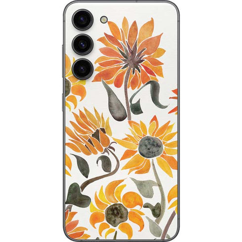 Cat Coq Yellow Sunflower Galaxy S23 Plus Skin
