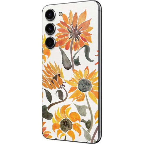 Cat Coq Yellow Sunflower Galaxy S23 Plus Skin