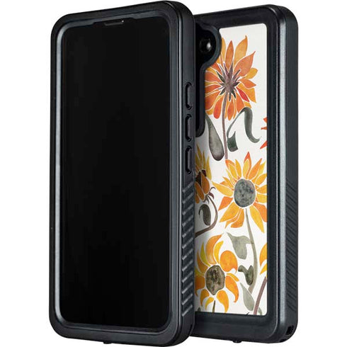 Cat Coq Yellow Sunflower Galaxy S23 Plus Waterproof Case