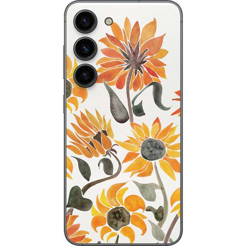 Cat Coq Yellow Sunflower Galaxy S23 Skin