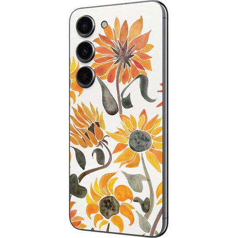Cat Coq Yellow Sunflower Galaxy S23 Skin