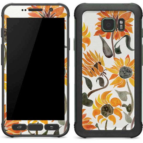 Cat Coq Yellow Sunflower Galaxy S7 Active Skin