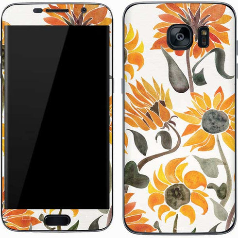 Cat Coq Yellow Sunflower Galaxy S7 Skin