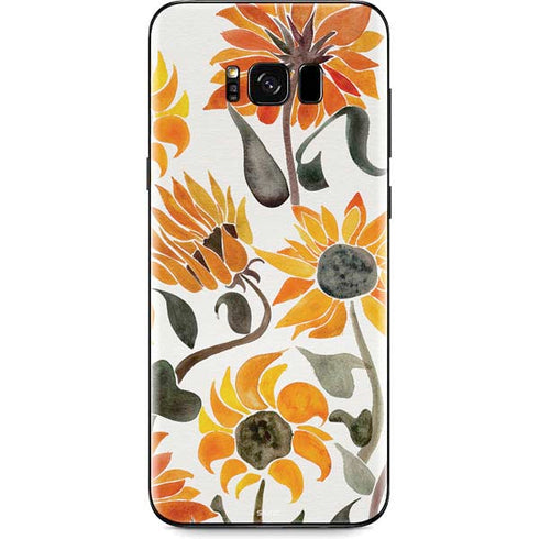Cat Coq Yellow Sunflower Galaxy S8 Plus Skin