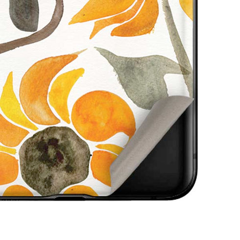 Cat Coq Yellow Sunflower Galaxy Z Flip Skin