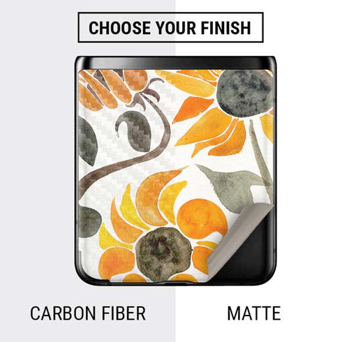 Cat Coq Yellow Sunflower Galaxy Z Flip Skin