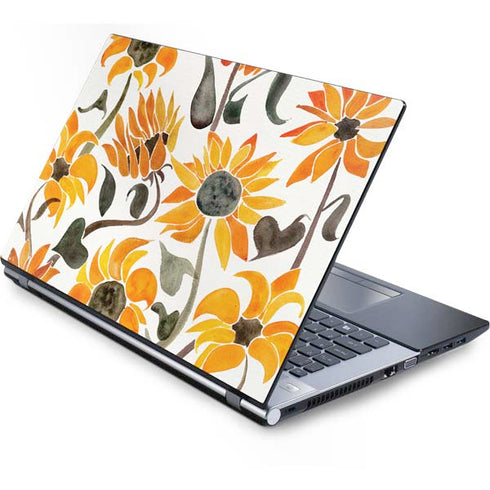 Cat Coq Yellow Sunflower Generic Laptop Skin