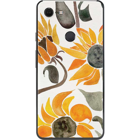 Cat Coq Yellow Sunflower Google Pixel 3 XL Skin
