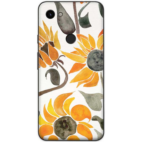 Cat Coq Yellow Sunflower Google Pixel 3a XL Skin