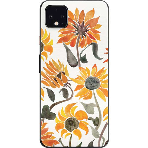 Cat Coq Yellow Sunflower Google Pixel 4 XL Skin