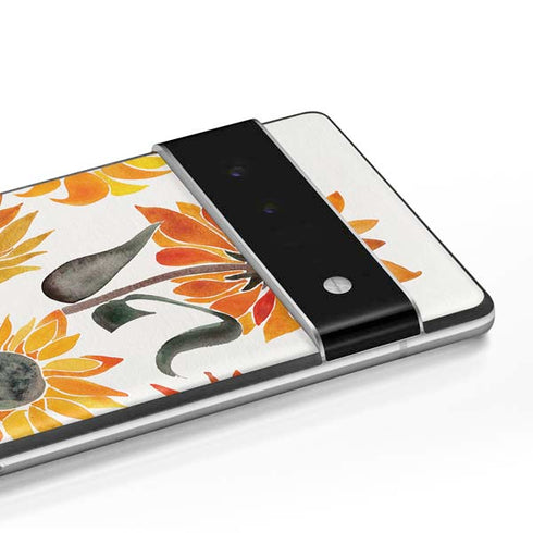 Cat Coq Yellow Sunflower Google Pixel 6 Skin