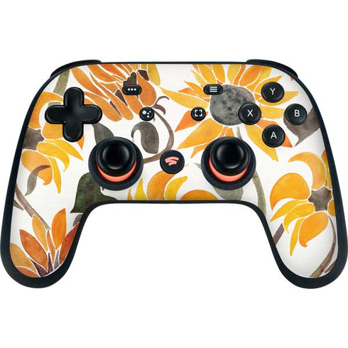 Cat Coq Yellow Sunflower Google Stadia Controller Skin