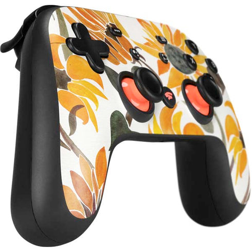 Cat Coq Yellow Sunflower Google Stadia Controller Skin