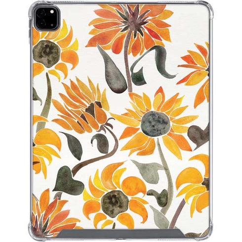 Cat Coq Yellow Sunflower iPad Pro 12.9in (2020) Clear Case