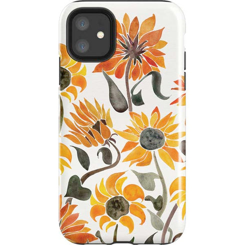 Cat Coq Yellow Sunflower iPhone 11 Impact Case