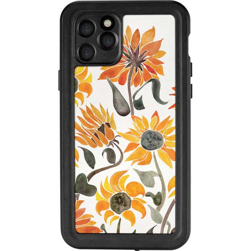 Cat Coq Yellow Sunflower iPhone 11 Pro Waterproof Case