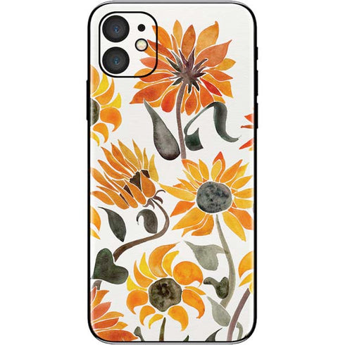 Cat Coq Yellow Sunflower iPhone 11 Skin