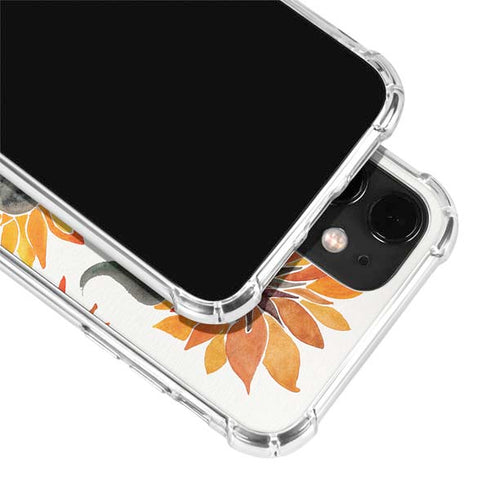 Cat Coq Yellow Sunflower iPhone 12 Clear Case