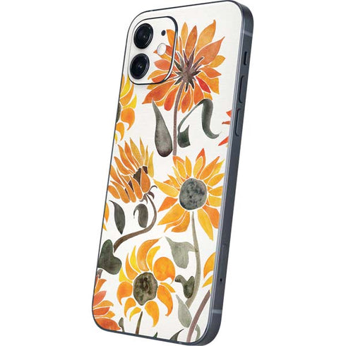 Cat Coq Yellow Sunflower iPhone 12 Mini Skin