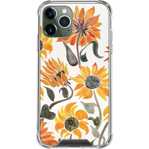 Cat Coq Yellow Sunflower iPhone 12 Pro Clear Case