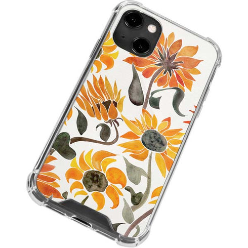 Cat Coq Yellow Sunflower iPhone 13 Clear Case