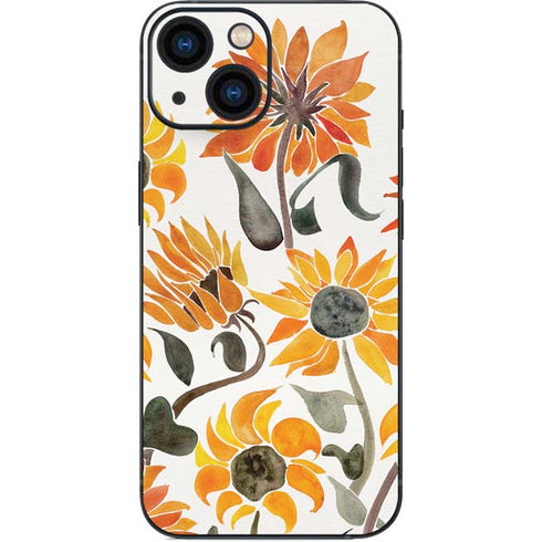 Cat Coq Yellow Sunflower iPhone 13 Mini Skin