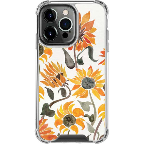 Cat Coq Yellow Sunflower iPhone 13 Pro Clear Case