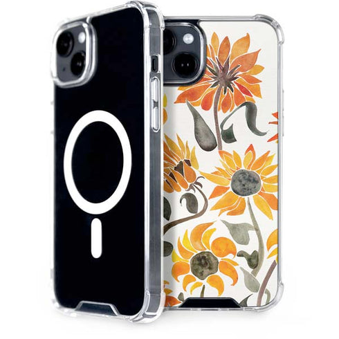 Cat Coq Yellow Sunflower iPhone 14 MagSafe Case