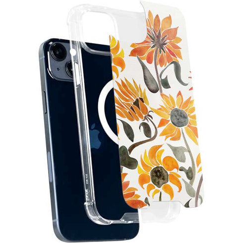 Cat Coq Yellow Sunflower iPhone 14 Plus MagSafe Case