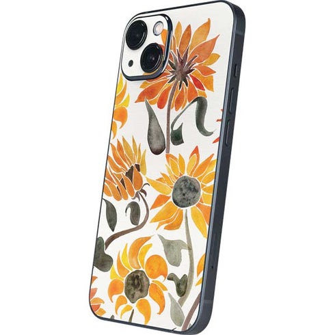 Cat Coq Yellow Sunflower iPhone 14 Plus Skin