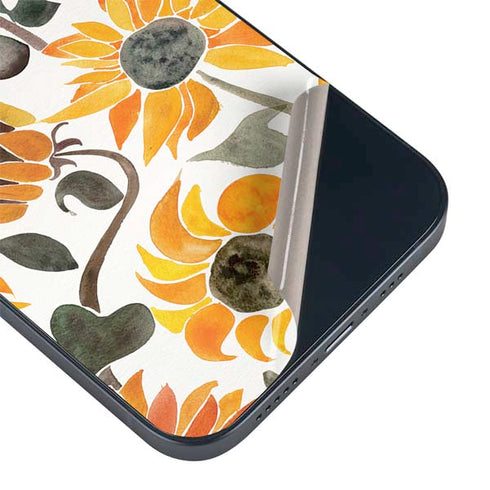 Cat Coq Yellow Sunflower iPhone 14 Plus Skin