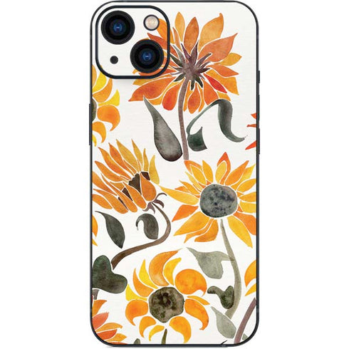 Cat Coq Yellow Sunflower iPhone 14 Plus Skin