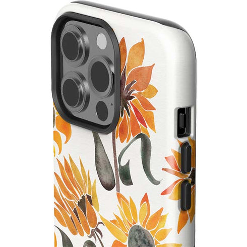 Cat Coq Yellow Sunflower iPhone 14 Pro Impact Case