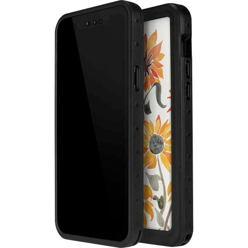 Cat Coq Yellow Sunflower iPhone 14 Pro Max Waterproof Case
