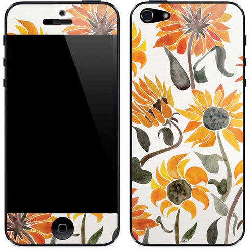 Cat Coq Yellow Sunflower iPhone 5/5s/5SE Skin
