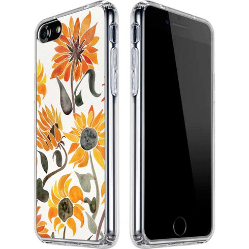 Cat Coq Yellow Sunflower iPhone SE (2nd & 3rd Gen) Clear Case