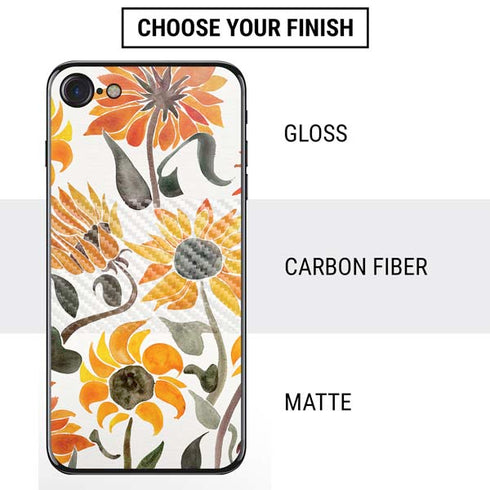 Cat Coq Yellow Sunflower iPhone SE (2nd & 3rd Gen) Skin