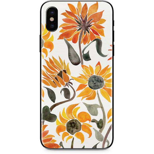 Cat Coq Yellow Sunflower iPhone XS Max Skin