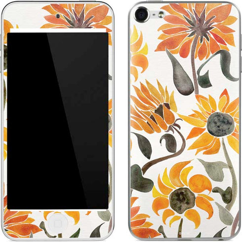 Cat Coq Yellow Sunflower Apple iPod Skin