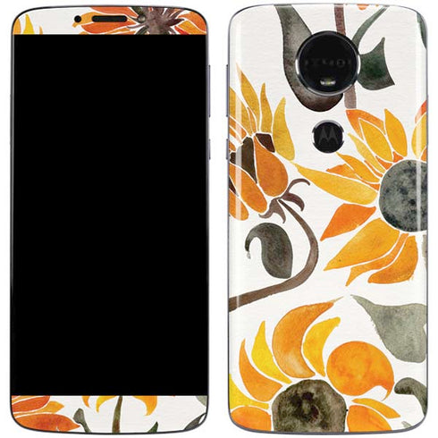 Cat Coq Yellow Sunflower Moto E5 Plus Skin
